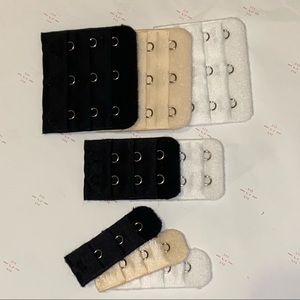Bra extenders, black/tan/white